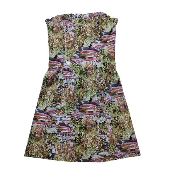 Robin Jordan Dresses & Skirts - Vintage Robin Jordan fit&flare sailboat garden green print strapless dress sz 6